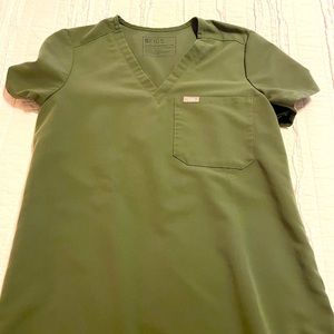 Figs Moss XS Catarina One Pocket Scrub Top